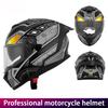 DOT ECE Certified Unisex Motorcycle Helmet Double Mirror Full Face Knight Helmet Racing Style Four Seasons Universal Double Helm