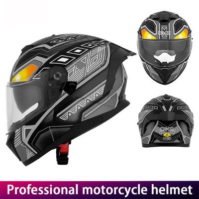 DOT ECE Certified Unisex Motorcycle Helmet Double Mirror Full Face Knight Helmet Racing Style Four Seasons Universal Double Helm