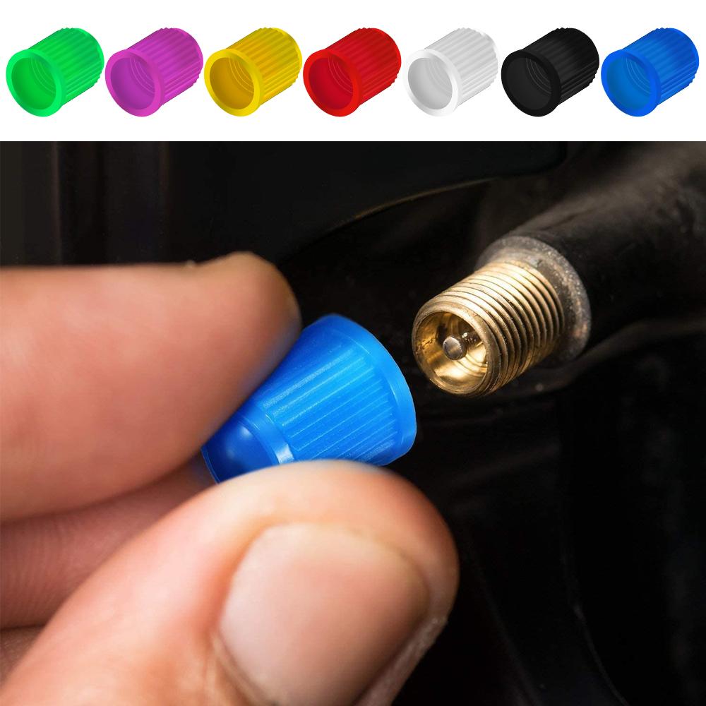 100 Piezas/Lote Tapones para Válvulas de Neumáticos de Bicicleta, Plástico Schrader Válvula Multicolores Tapas Antipolvo para Válvulas de Neumáticos de Bicicleta