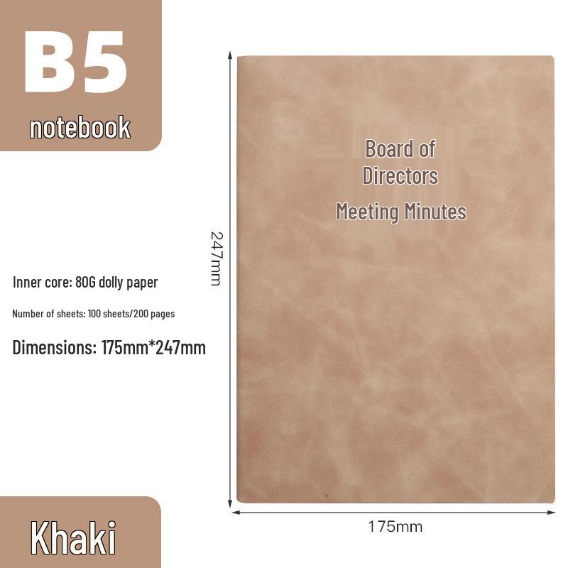 A5 Sheepskin Leather Notebook - Retro Soft Business Diary Planner with Custom Logo