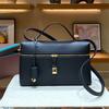 LP27 Bag, Lunch Box Bag, Palm Pattern Cowhide Women's 2023 Autumn and Winter New Temperament Portable Shoulder Crossbody Cosmetic Bag