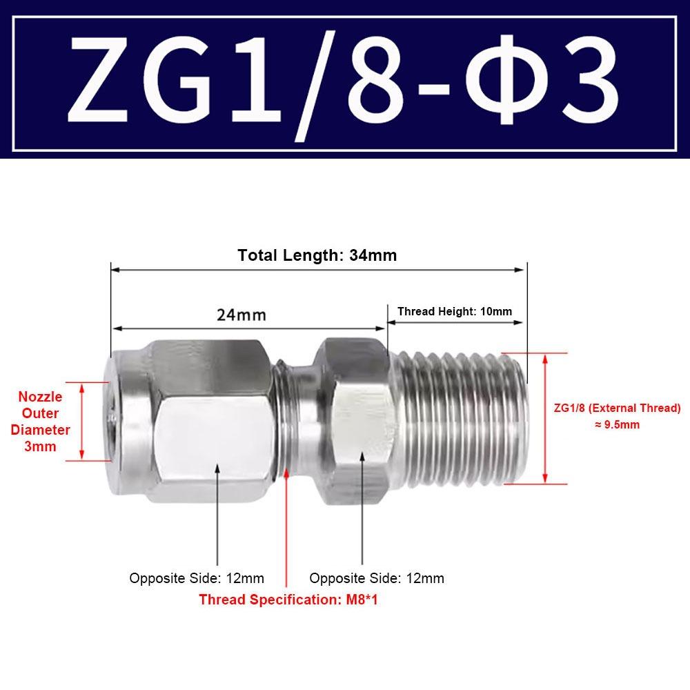 1Pcs Stainless Steel Quick Fitting 304 SS Metric ZG Pipe Fitting Tube Connector  for Oil Water Gas