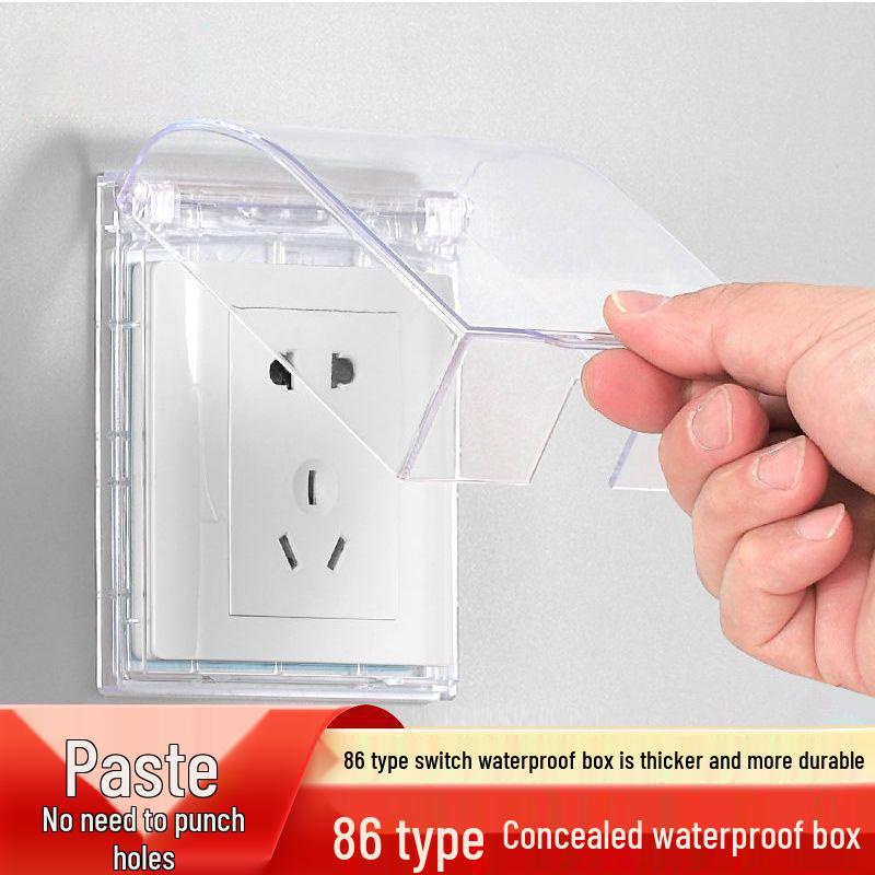 Universal Bathroom 86 Socket Box: Splash-Proof Switch Protector