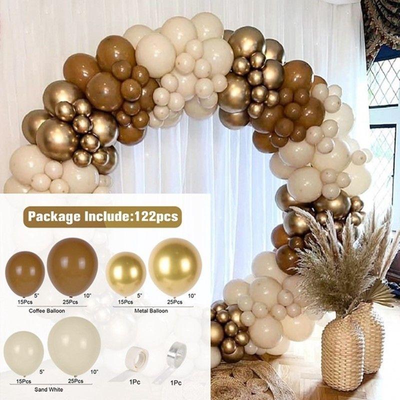 Vintage Coffee Cream Latex Balloon Set for Birthday Party Decoration Supplies
