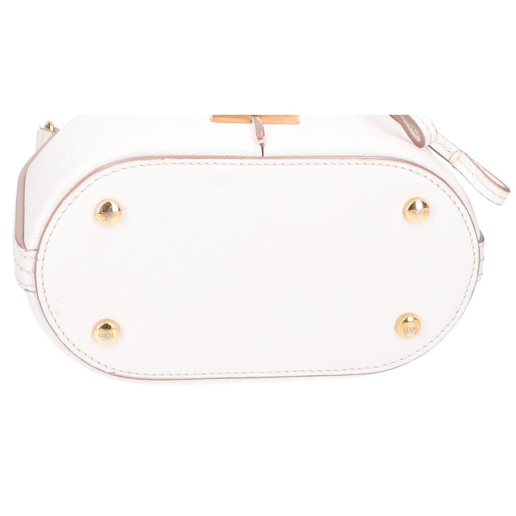 TOD'S Timeless 2-Way Drawstring Bucket Bag Shoulder bag whiteUsed