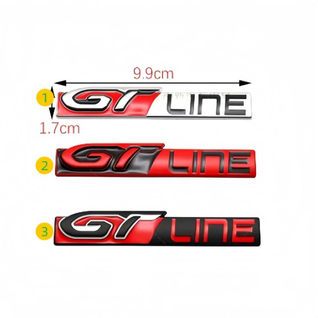GT GTLINE Car Fender Metal Sticker Rear Trunk Badge Emblem