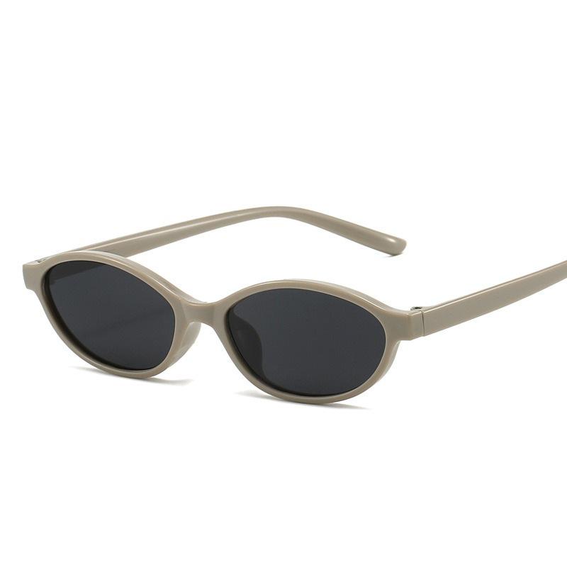 Eye Sunglasses Anti-Glare Narrow Frame Sunglasses Retro Oval Sunglasses Uv400 For Punk Fashion Beach Daytime Wear