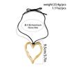 Ingemark Exaggerated Big Hollow Love Heart Pendant Choker Necklace for Women Gothic Knotted Bowknot Adjustable Chain Y2K Jewelry