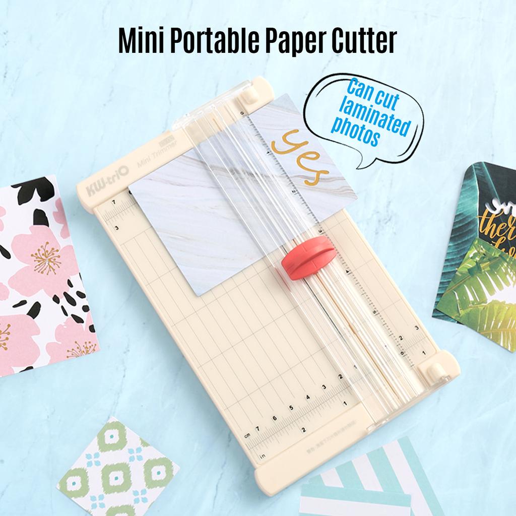 KW-trio Mini cutter portabil pentru tăiat hârtie Trimmer pentru hârtie artizanală Lungime de tăiere de 6,3 inci cu tăietor drept