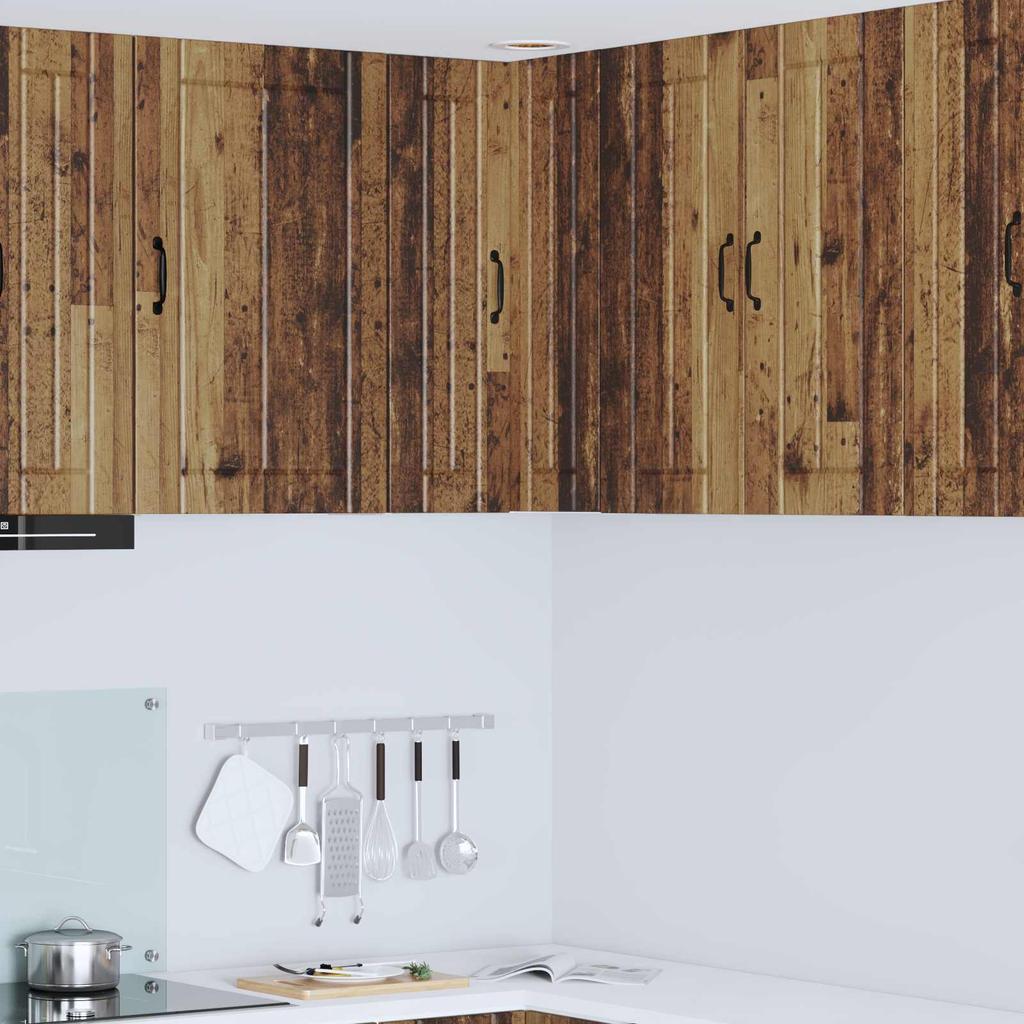 Lucca Wall Corner Cabinet Reclaimed Wood Look 57 X 57 X 80 Cm Particleboard