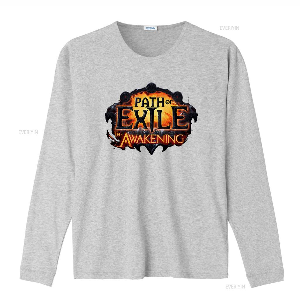 Men S Path of Exile The Awakening Video Game Promo T Shirt 4XL XXXXL Design Gaming Vintage Washed Versatile Slightly Fashion