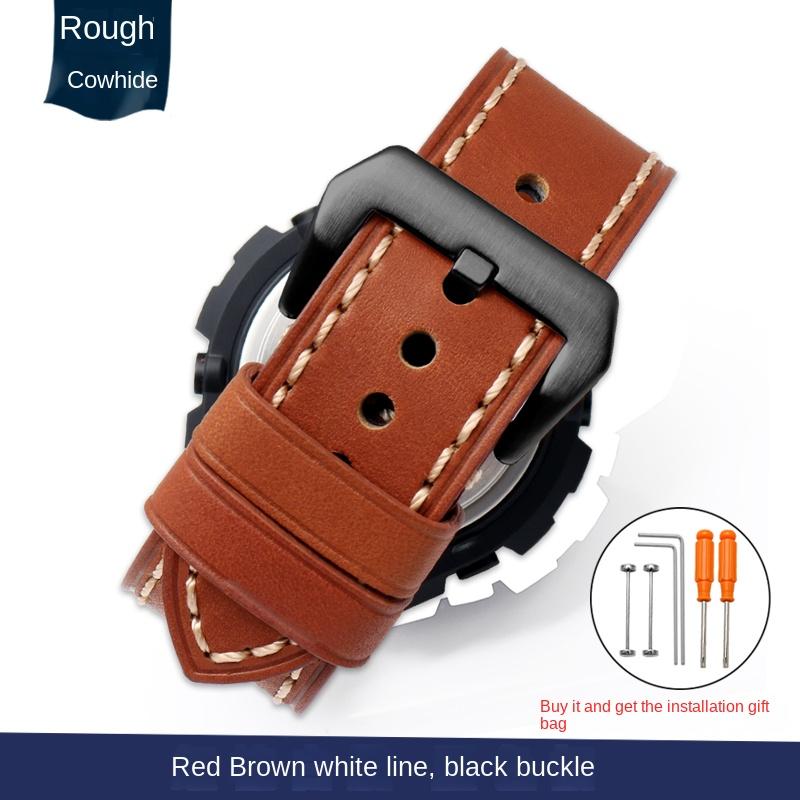 Retro Leather Watchband For Casio G-SHOCK MTG-B1000 MTG-G1000 26mm Modified MTGB1000 GST-W120L/W130L/S100/S110 Men's Watch Strap
