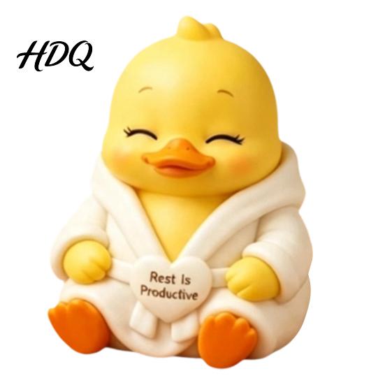 Emotional Support Duck Figurine Figurine Resin Yellow Ornament Artistic Decoration Cute Statue for Home Office Desk Decor Ornament