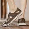 Fashion High Quality Leather Men Casual Sandals Breathable Male Summer Flats Stylish Beach Vacation Shoes Comfortable Hollow Out Loafers