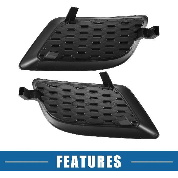 Auto Front Nebelscheinwerfer Abdeckung Gitter Links Rechts Nr. 68092571AA/68092570AA für Dodge Charger Pursuit R/T SE SRT8 SXT 2011-2014 ABS Kunststoff Schwarz (2er Set)