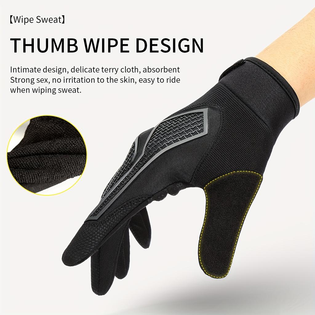 Sports Outdoor Spring and Autumn Bicycle Riding Gloves Long Fingers Ultra Fiber Sunscreen, Wear Resistant, Anti Slip