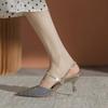 Fashion Women's Shoes Outdoor Pumps Sandals for Woman Footwear Pointed Toe Summer 2024 Thin Heels Rhinestones F H Shoe Asian Size Luxury