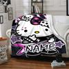 Customizable HelloKitty13 Throw Blanket – Personalized Name, All-Season Cozy Snug Blanket, Machine Washable, Personalized Blanket