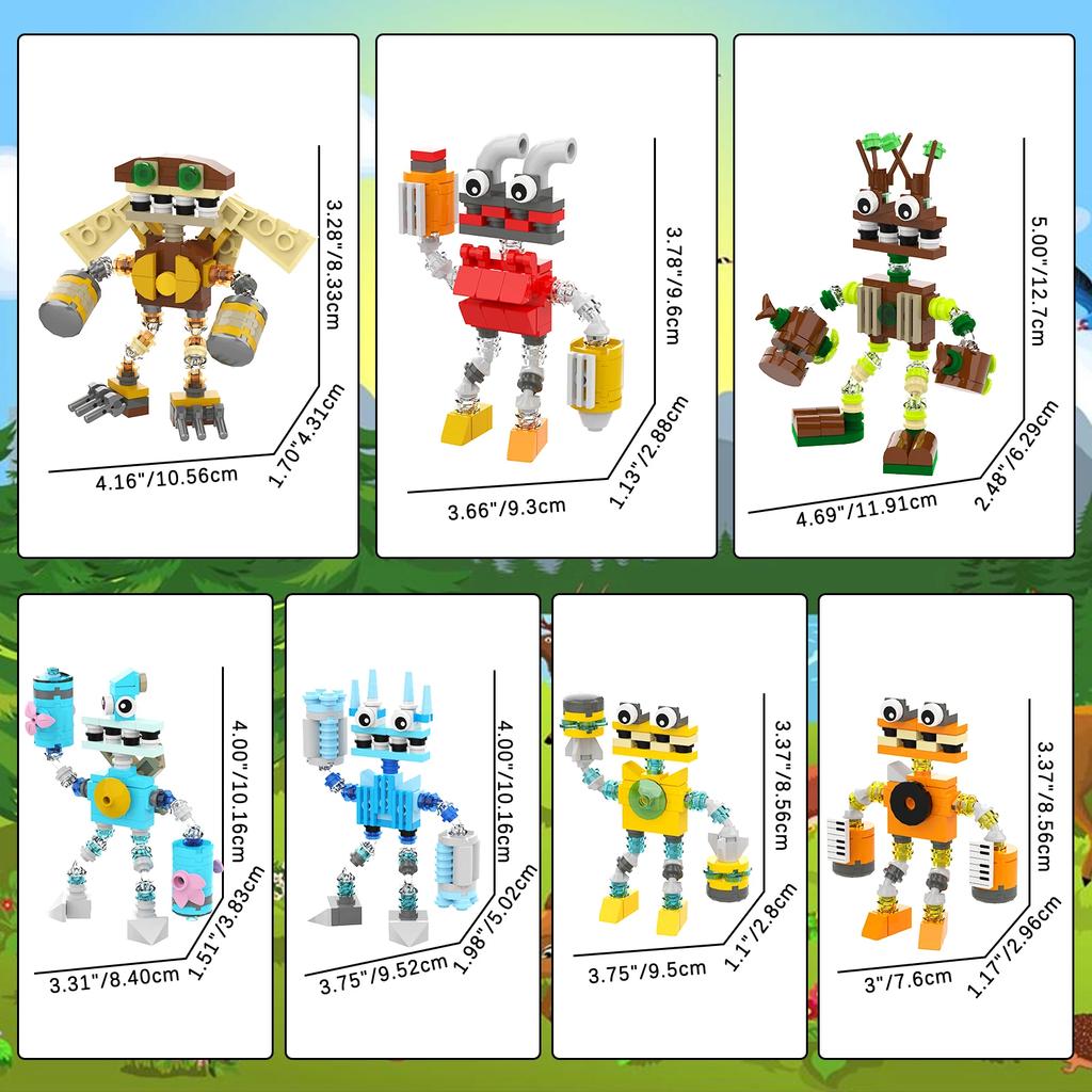 689Pcs Wubbox Building Block Set,7 in 1 Singng Monster Figure Toys Models,Adorable Musical Game Toys,Great Gift Idea for Friends