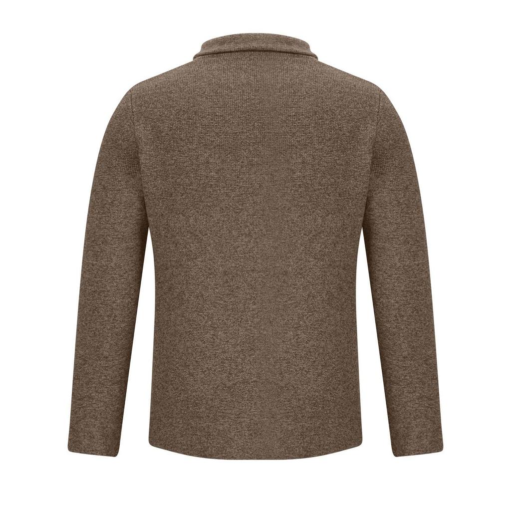 Men's Casual And Trendy British-style Solid-color Warm Cardigan Sweater, Men's Long-sleeved Button-up Stand-up Collar Sweater