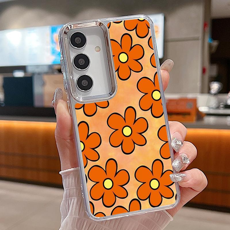 Plating TPU Phone Case For Samsung Galaxy S26 S25 S24 Ultra S25 S23 FE A57 A56 A37 A17 A55 A36 A54 Butterfly Flowers Print Cover