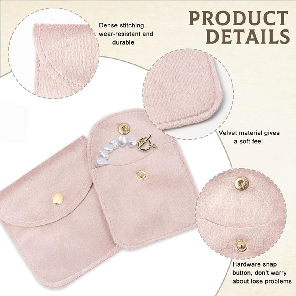 1pc Jewelery Pouch Packaging Bag Soft Velvet Gift Bracelet Necklace Earrings Rings Storage Button Velvet Bag Jewelry Organizer