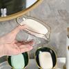 Oval Soap Dish with Drainage Holes Durable Plastic Bathroom Organizer Toothbrushes & Toiletries Storage, Countertop or Sink Accessories