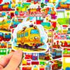 50 Cartoon Little Train Stickers for Kids – Vehicle Series for Notebooks & Rewards