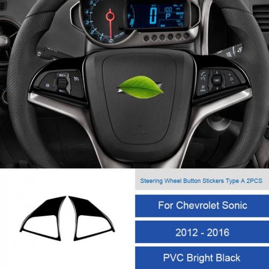 Carbon Fiber Steering Wheel Button Frame Cover For Chevrolet Sonic 2012-2016