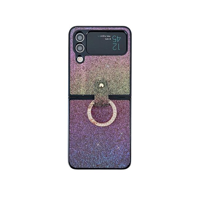 Für Samsung Galaxy Z Flip 4 Fall Z Flip 3 5g Luxus Bling Glitter Ring Halterung Stoßfest Harte PC Schutzhülle Zubehör