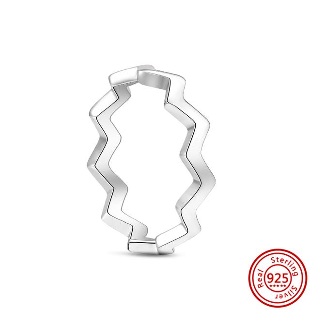 Νέο Ανοιξιάτικο Φιόγκο Φτερό Στέμμα Τριφύλλι Αφρώδη 925 Ασημένιο Στρογγυλό Δαχτυλίδι Γυναικείο Αυθεντικά ευρωπαϊκά κοσμήματα