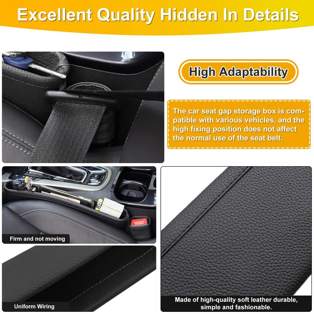 2pcs For TOYOTA Series Dedicated Car Seat Gap Storage Box and Leather Center Console Gap Filling Storage Box Car Decoration