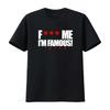 F Me Im Famous Classic Mens T Shirt David Guetta Logo Ibiza Top White Grey Stylish and Trendy for Men Vintage Washed Homme