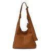 Vintage Soft Genuine Leather Women Shoulder Crossbody Bags Designer Solid Color Cowhide Handbags Commuting Female Tote Sac Purse
