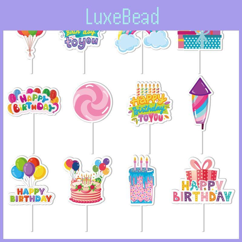 Cake Plugin Decorations For Birthday Party With Paper Flags Pack Of 12