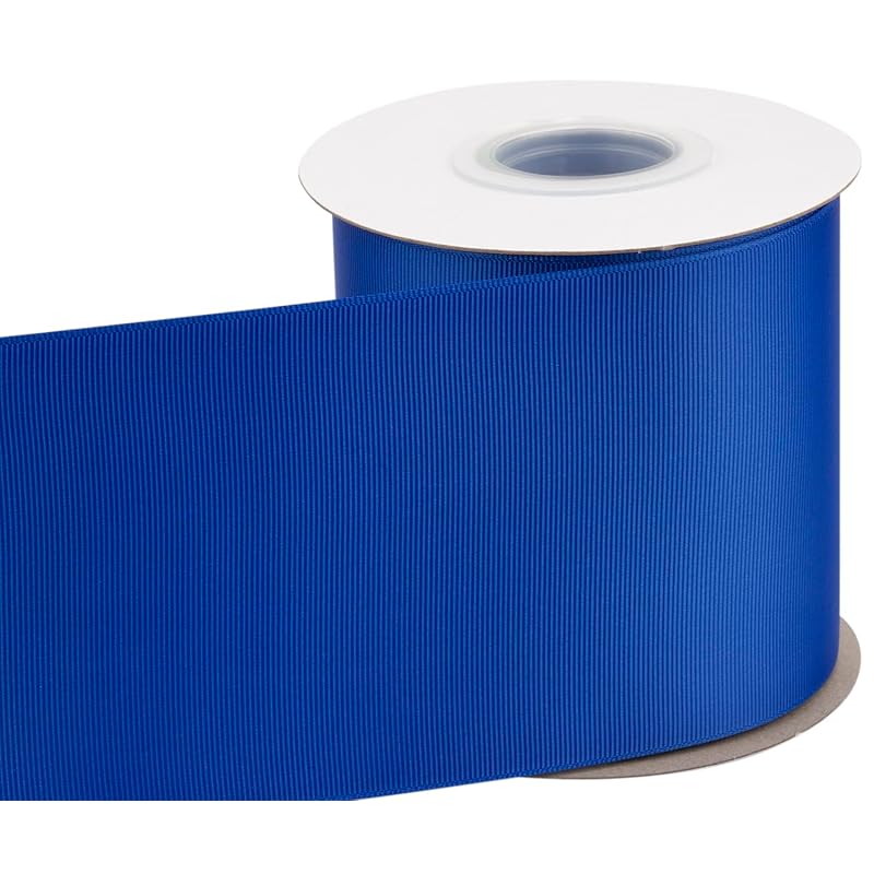 [Tekdeere]Width 100mm Solid Cobalt Grosgrain Ribbon, Perfect for Gift Wrapping, Sewing, Hair Accessories, Wedding Decorations - 22 Meters/roll