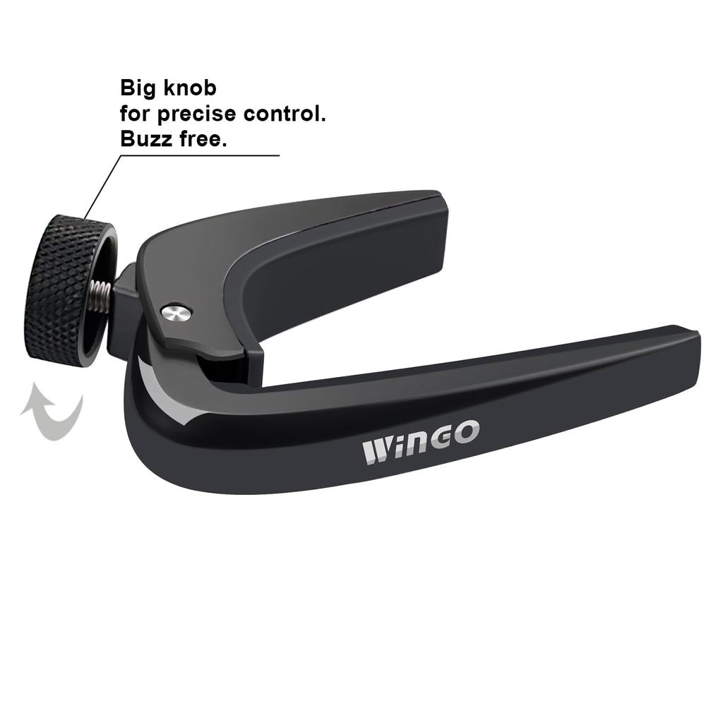 WINGO Capo Tast for Electric Guitar Professional Perfect Tension Capo Black Guitar/Acoustic - -