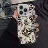 European American Leopard Print IMD Silver iPhone 14 Pro Max Drop-proof Case