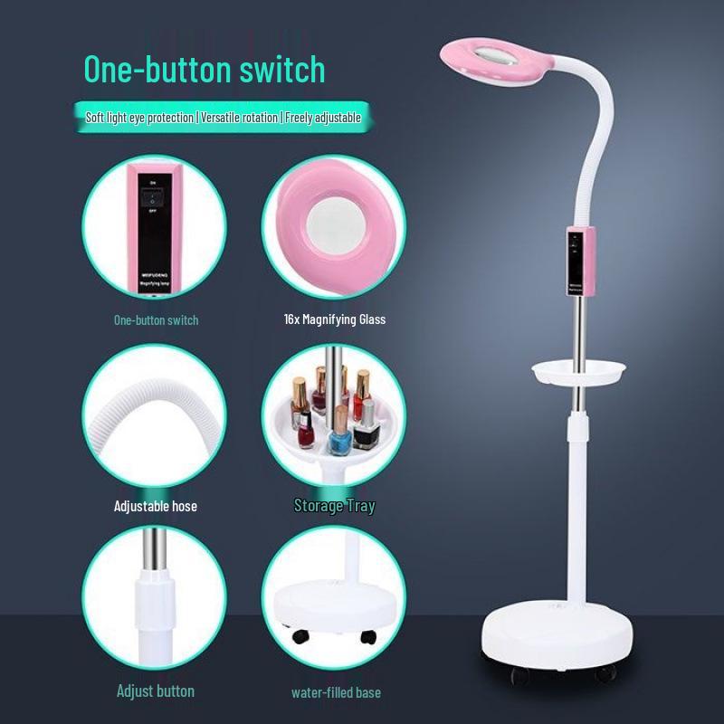 LED Eye-Friendly Tattoo & Nail Art Lamp: Desk & Floor Light for Cosmetic and Eyelash Extension