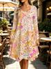 Spring Autumn Women Dress Casual Long Sleeve O-neck 3D Print Loose A-Line Dress Oversized Home Wear Robe