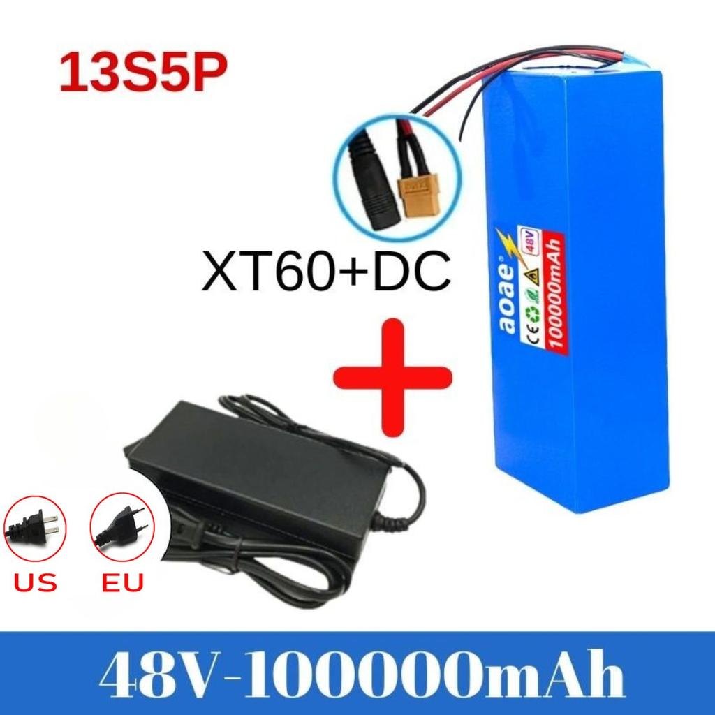 48V 13s5p 100ah Lithium Battery Pack 48v 100000mAh 250W-2000W Citycoco Motorized Scooter Batteries Built in 50A BMS