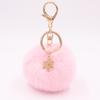 Christmas Snowflake Pom Pom Plush Keychain Charm