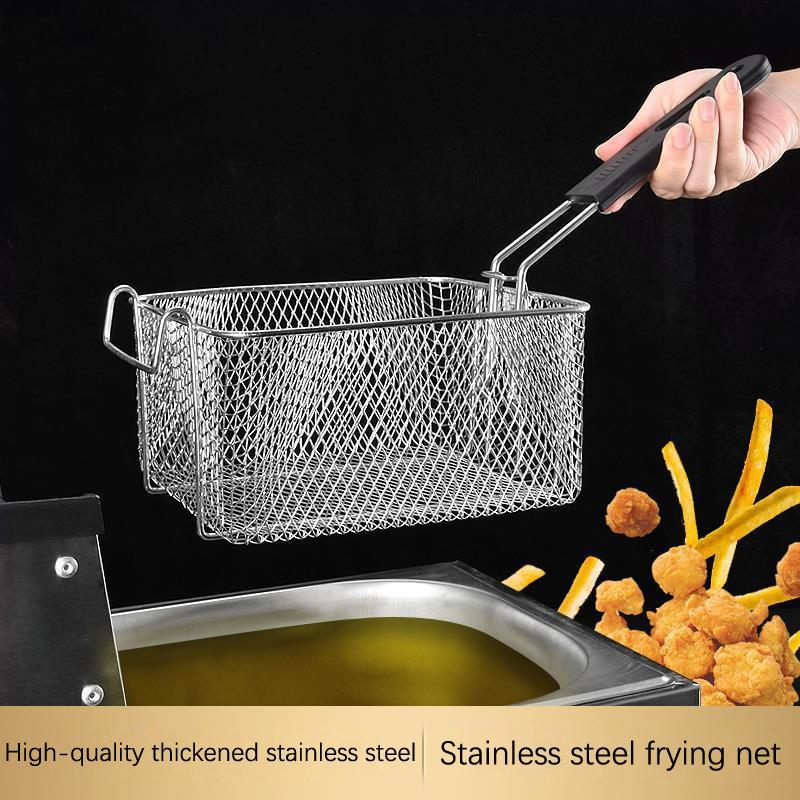 Stainless Steel Fryer Screen French Fries Frame Square Filter Net Encrypt Colander Strainers Shaped Frying Fried Mesh Basket