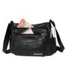 Simple PU Leather Multi Pocket Shoulder Bag