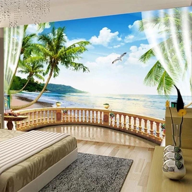 3d Sea Landscape Wallpaper Balcony Murals Living Room Tv Dining Room Home Decor 3d Wall Murals