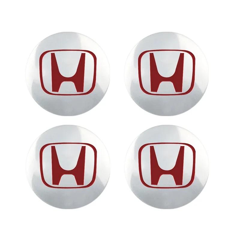 4PCS 56mm Car Badge Hub Cap Sticker Wheel Center Cover Decal Decoration For Honda Mugen TypeR Civic Accord Fit Jazz FIT HRV XRV
