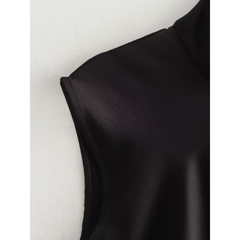 Kaslead New Arrival Women's Clothing Fashion Style Fashionable All-Match Silk Forged Texture Sleeveless Tops 3666175
