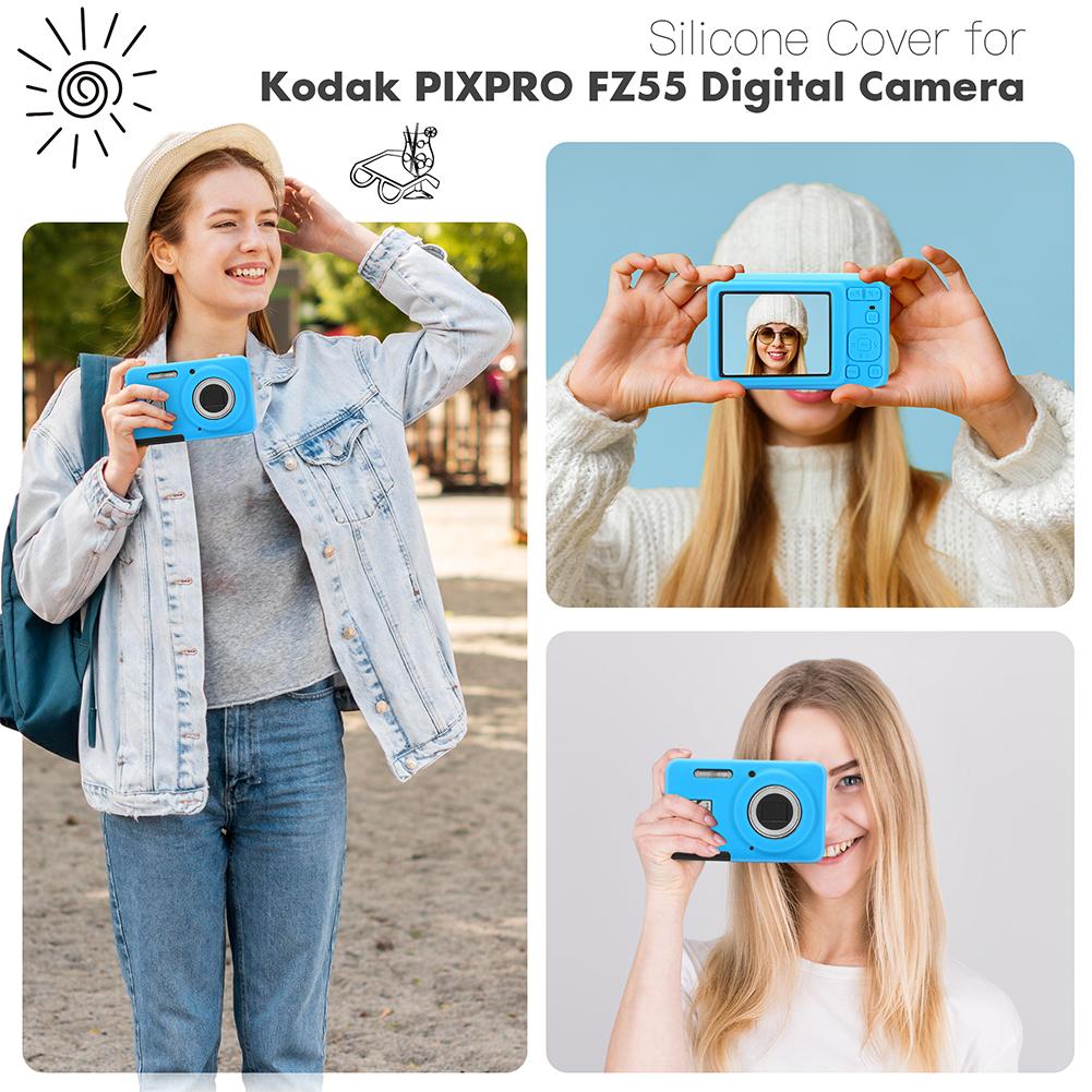 For KODAK PIXPRO FZ55 Digital Camera Cover with Lanyard Slim Fit Camera Bag Camera Body Cover Outdoor Travel Camera Protect Case