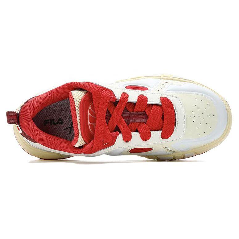 Fila Melt Pioneer Fabric Synthetic Leather Comfortable Daily Wear Lightweight Low-Top Casual Shoes Women Sneaker White Red F12W413205FCA