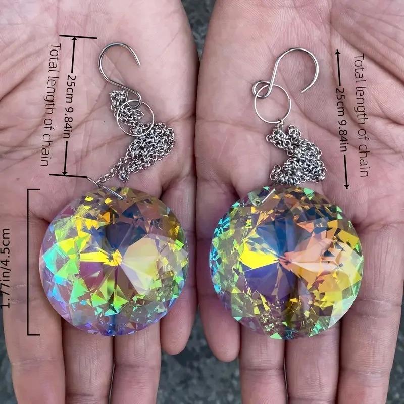 

2 шт. Кристаллическая призма-ловец солнца, подвесной ловец солнца со стеклянной призмой, создатель радуги для окна, балкона, кухни, декора сада